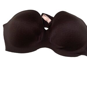 Lilyette size 42C black strapless, padded bra with back‎ closure push up bra